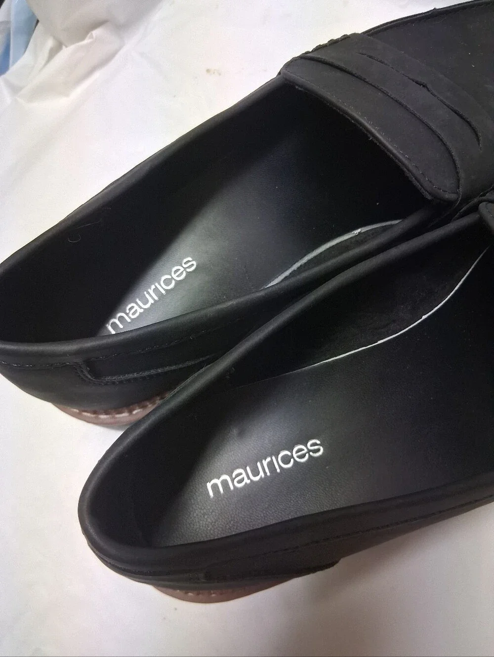 Maurices Women's Black Penny Loafers with Lug Sole Size 9 Preowned